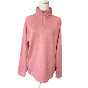 Fatherly Womens Quarter Zip Medium Pink Soft Hiking  Active Outdoor Sport Casual